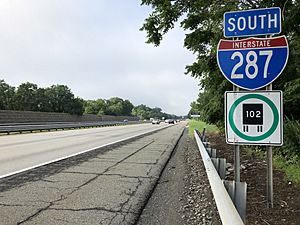 2018-07-28 08 29 18 View south along Interstate 287 just south of Exit 52 in Pequannock Township, Morris County, New Jersey