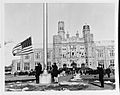 80-G-23753 - First flag raising, commissioning ceremonies for Hunter College (1943)