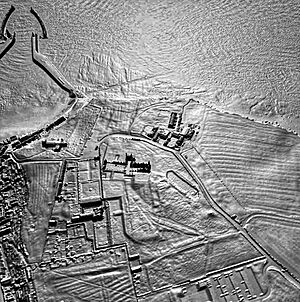 A lidar view of Whitby Abbey in North Yorkshire