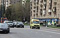 Ambulace going on the opposite lane in Moscow
