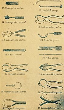 Ancient Hindu text Sushruta samhita yantra, surgical instruments 4 of 4