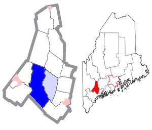 Location of Auburn, Maine (in dark blue)
