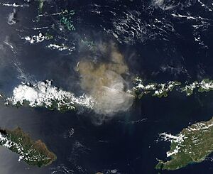 Ash from Mount Lewotobi Laki-Laki (MODIS 2024-11-23)