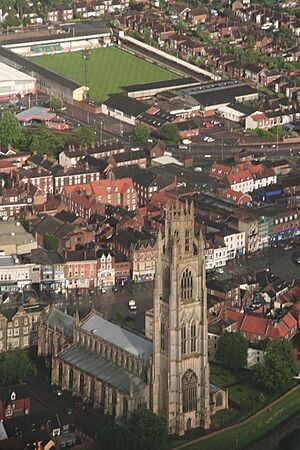 Boston Stump and the Market Square, aerial 2013 - geograph.org.uk - 3515558.jpg