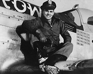 Bud Anderson with his P-51