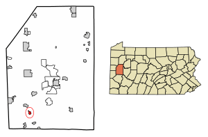 Location of Callery in Butler County, Pennsylvania.