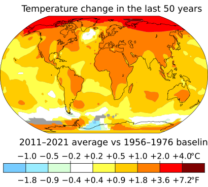 Change in Average Temperature With Fahrenheit