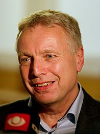 Danmarks kulturminister Uffe Elbaek vid Nordiska Radets session 2011 i Kopenhamn