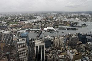 Darling harbour view from Sydney Tower