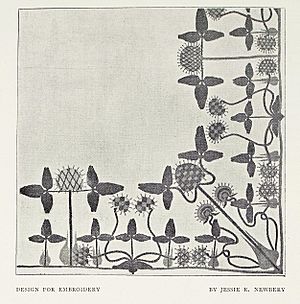 Design for embroidery by Jessie Newbery. The Studio vol 12 (1898)