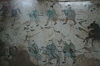 Eastern Han Dynasty tomb fresco of chariots, horses, and men, Luoyang 3