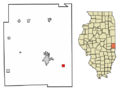 Edgar County Illinois Incorporated and Unincorporated areas Vermilion Highlighted