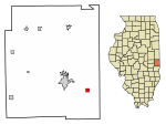 Location of Vermilion in Edgar County, Illinois.