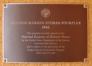 Francis marion stokes fourplex plaque
