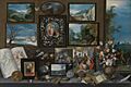 Frans Francken the Younger - The cabinet of a collector with paintings, shells, coins, fossils and flowers - 1619