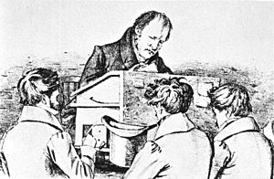Friedrich Hegel mit Studenten Lithographie F Kugler