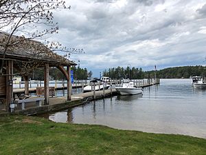 The Glendale docks for island residents on Lake Winnipesaukee