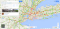 Screenshot of Google Maps with traffic option enabled