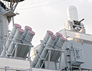 Harpoon Missile Tubes and Phalanx on the Battleship New Jersey