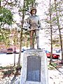 Hiker at Canal Square in Cohoes NY