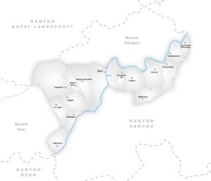 Karte Gemeinden des Bezirks Olten