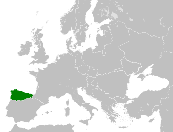 Location of the Kingdom of Asturias in 814 AD