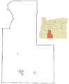 Klamath County Oregon Incorporated and Unincorporated areas Bonanza Highlighted