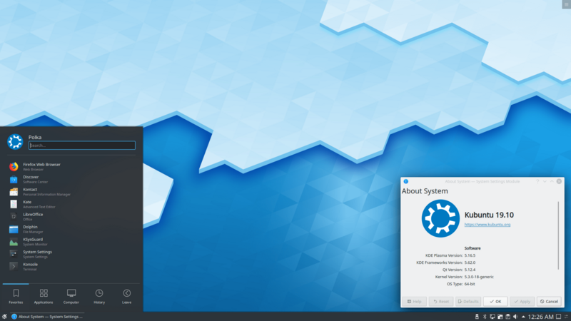 Kubuntu 19.10 screenshot