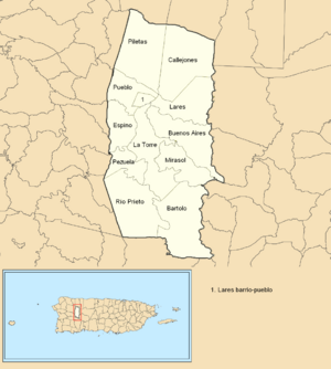 Lares, Puerto Rico locator map