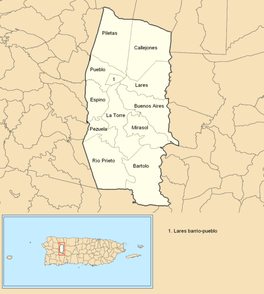 Image Lares, Puerto Rico locator map