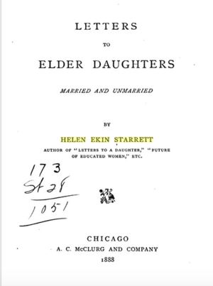 Letters to Elder Daughters Married and Unmarried (1888)