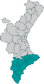 Localització de la província d'Alacant