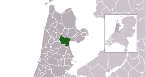 Highlighted position of Koggenland in a municipal map of North Holland