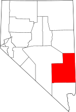 Map of Nevada highlighting Lincoln County