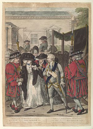 Margaret Nicholson attempting to assassinate his Majesty King George III' (Margaret Nicholson; King George III) by Carington Bowles