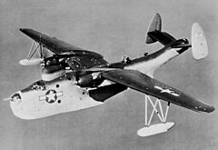 Martin PBM-5 Mariner in flight c1945