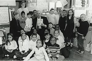 Mayor Thomas M. Menino with school children (15487927328)