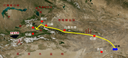 Migration route of Wusun in Western Han Dynasty