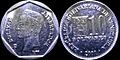 Moneda de diez bolívares anverso y reverso año 2001