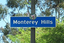 Monterery Hills neighborhood signage at 5100 Via Marisol