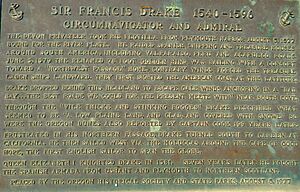Monument near Coos Bay, Oregon, of Francis Drake's first North American Encounter