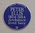 Peter Ellis Plaque at 40 Falkner Square