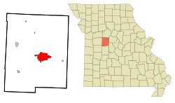 Location of Sedalia, Missouri