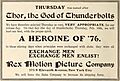 Rex Motion Picture Company ad in Moving Picture News (1911) (IA movingpicturenew04unse) (page 88 crop)