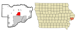 Location of Eldridge, Iowa