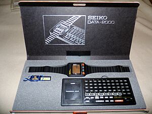 Seiko Data-2000, The First Computer Watch, Circa 1983-1984, LCD Watch with Docking Station (8515983575)