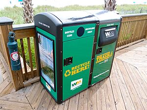 Solar Powered recycle cans, Myrtle Beach, SC Boardwalk