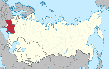 Location of the Ukrainian SSR within the Soviet Union from 1954