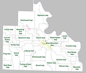 Stone County Arkansas 2010 Township Map large