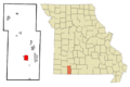 Stone County Missouri Incorporated and Unincorporated areas Kimberling City Highlighted